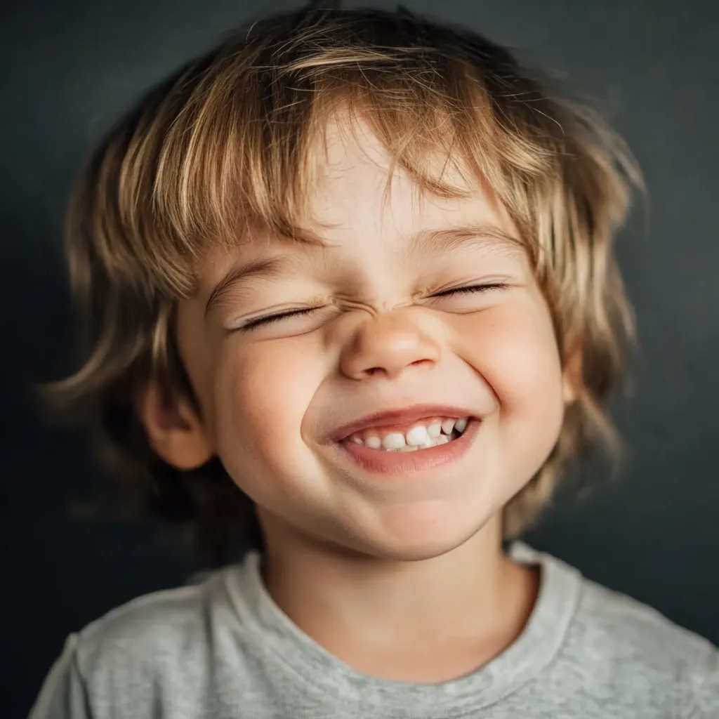 niño cerrando los ojos